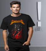 Gösterişli Metallica lisanslı tişört, karanlık ve asi tarzı tasarım, rahat ve şık günlük giyim, gençler için ideal, Metallica hayranlarına özel, kaliteli baskı ve yumuşak kumaş.