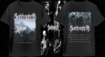 Yüksek kaliteli siyah gothic tişört, dağ ve doğa temalarıyla tasarlanmış, gotik yazı ve metal müzik esintileri içeriyor, konser ve günlük kullanım için ideal.