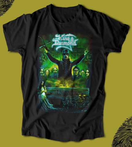 Kings Diamond Tişört, rock ve heavy metal temalı grafik baskıya sahip, erkek ve kadınlar için uygun, yüksek kaliteli pamuk kumaş, rahat ve şık tasarım.