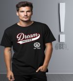 Dream Tişört, erkek giyim, rahat ve şık siyah tişört, stil sahibi erkekler için uygun.