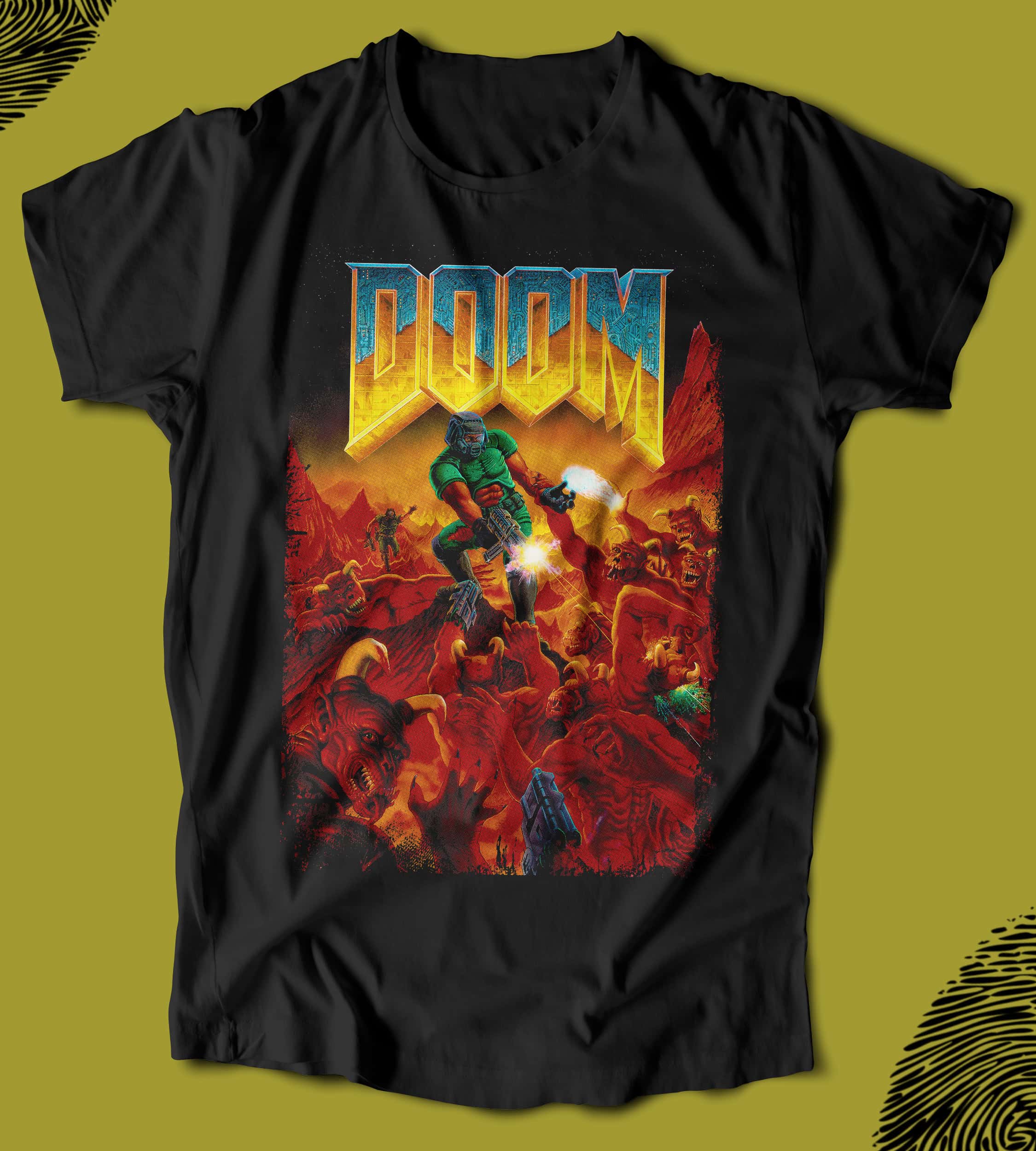 BUREGU0115-1 BUTSHIRT 'Doom‘ Baskılı 'Regular-Fit' Unisex Tişört - Görsel 1