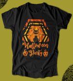 BUTSHIRT 'Halloween - Cat Party‘  Baskılı 'Regular-Fit' Unisex Tişört