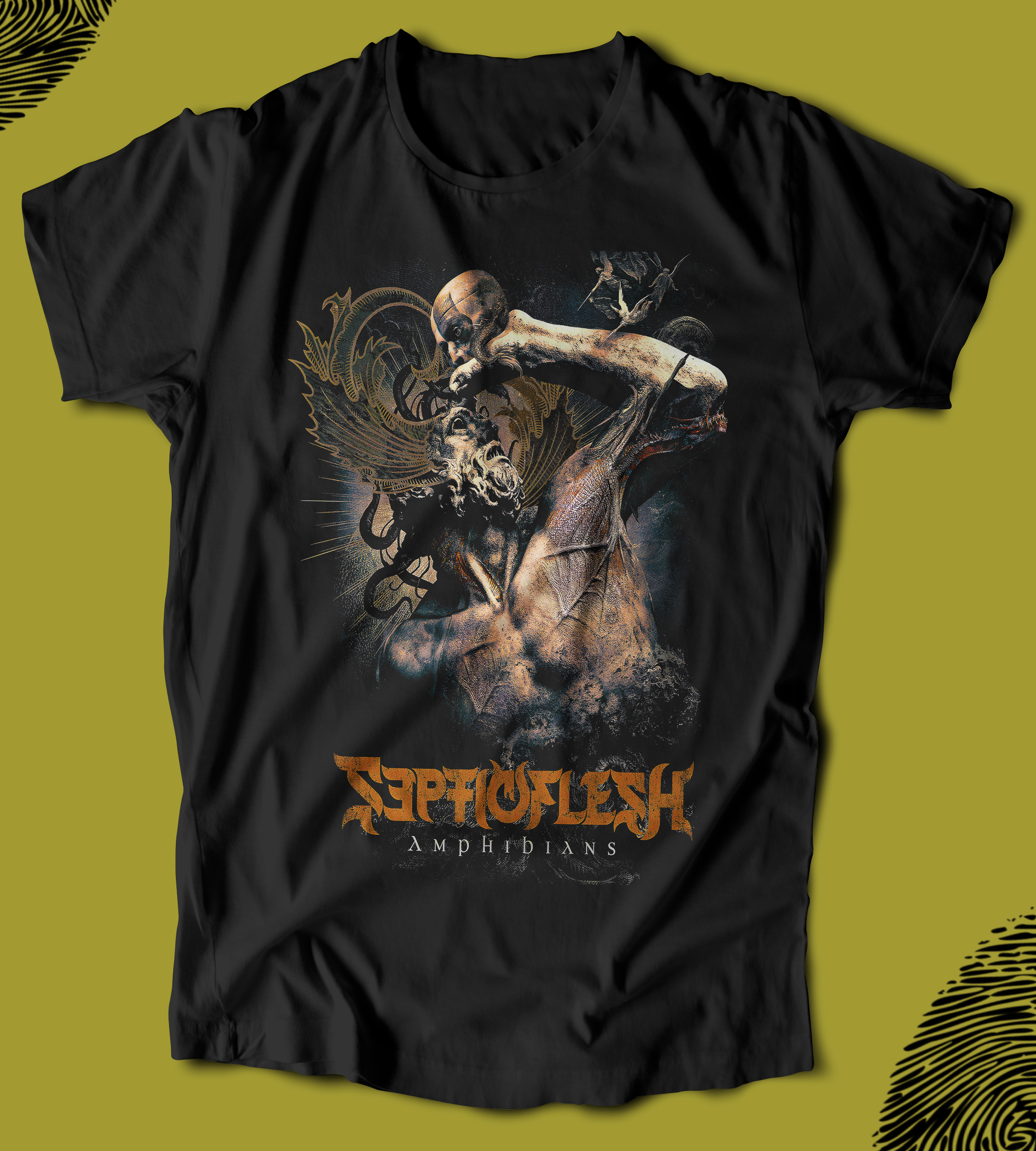 BUREGU0154-1 BUTSHIRT 'Septic Flesh - Amphibians' Regular-Fit' Unisex Tişört - Görsel 1